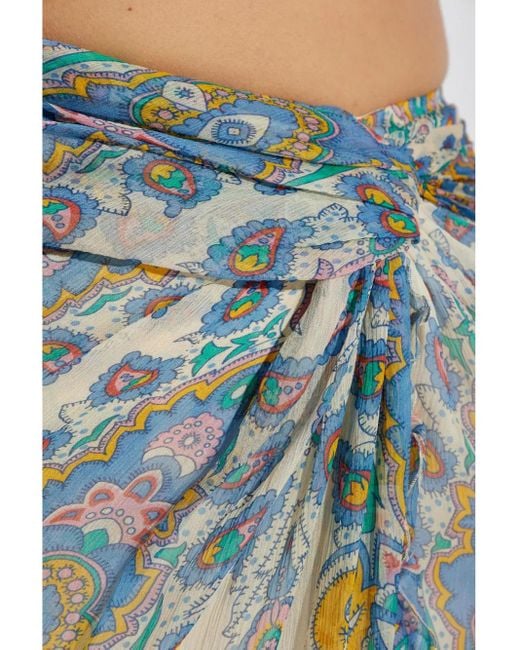 Etro Multicolor Silk Skirt With Decorative Pattern
