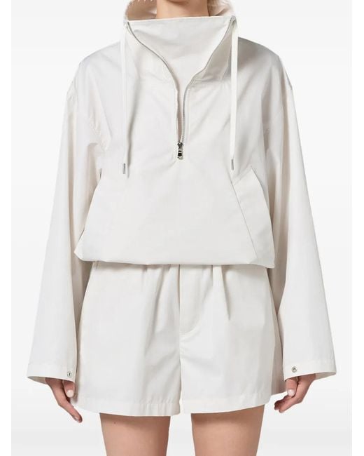 Agolde White Lydia Funnel-Neck Zip Jacket