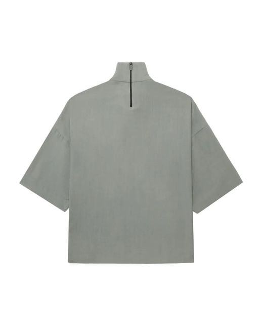 Fear Of God Gray High-Neck Short-Sleeve T-Shirt for men