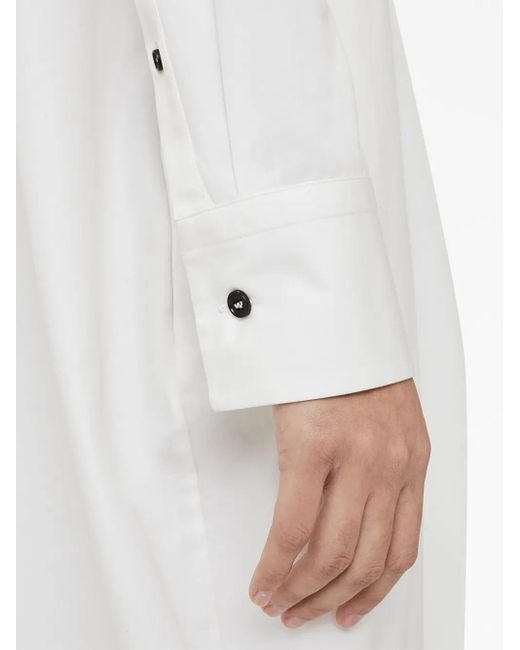 Jil Sander White Long-Sleeve Cotton Long Dress