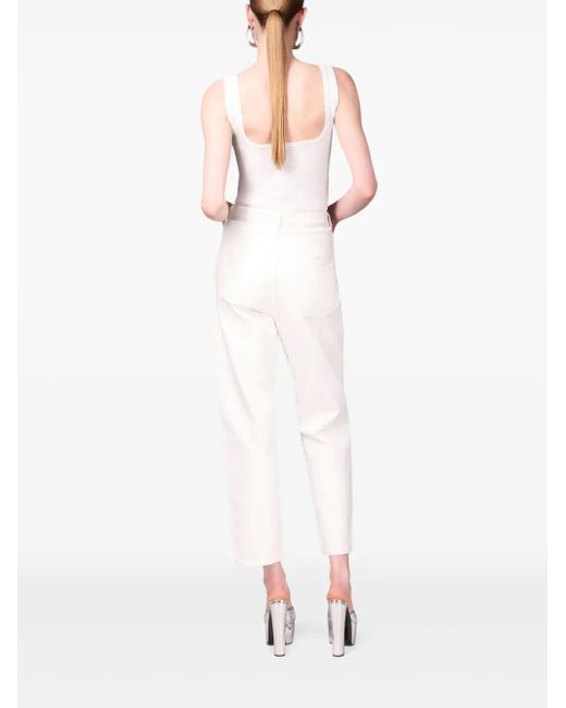 Area White Jeans Mit Kristallverzierung