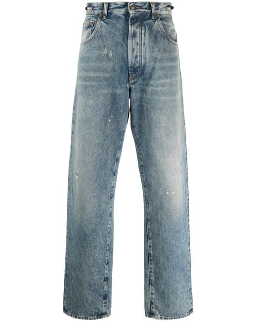DARKPARK Blue Logo-Patch Straight-Leg Jeans for men