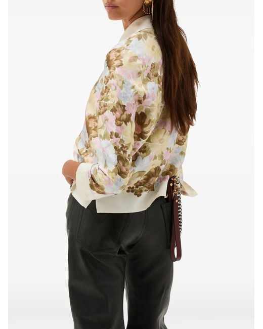 Versace White Printed Silk Twill Shirt