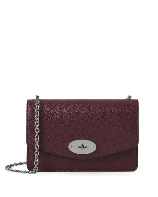 Mulberry Purple Small Darley Leather Shoulder Bag