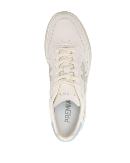 Premiata White Micol 6789 Leather Platform Sneakers