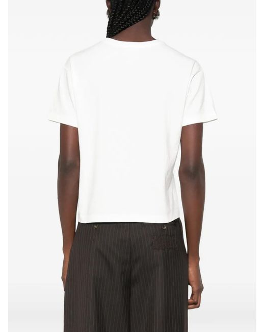 A.P.C. White Logo-Print Short-Sleeve Cotton T-Shirt