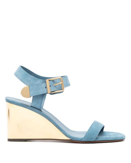 Chloé Blue Rebecca 70mm Wedge Sandals