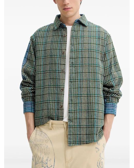 Camicia A Quadri di Desigual in Green da Uomo
