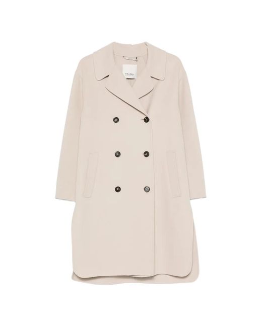 Max Mara White Magnolia Double-Breasted Coat