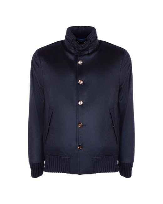 KIRED Blue Cashmere Bomber Jacket for men