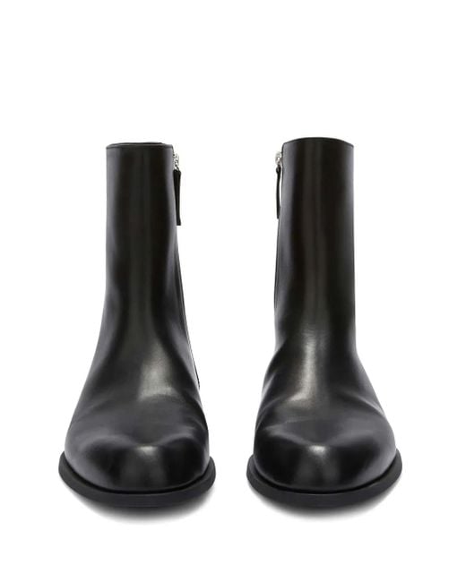 Jil Sander Black Leather Ankle Boots for men