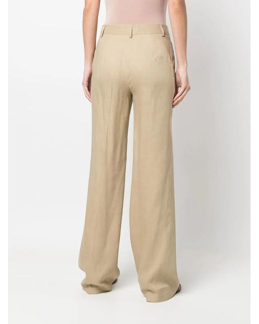 Alberta Ferretti Natural Straight Leg Trousers