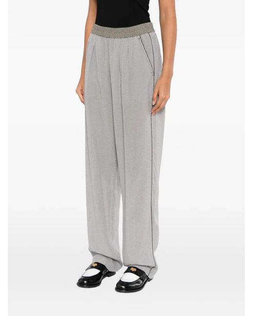 Tom Ford Gray Grid Pattern Trousers