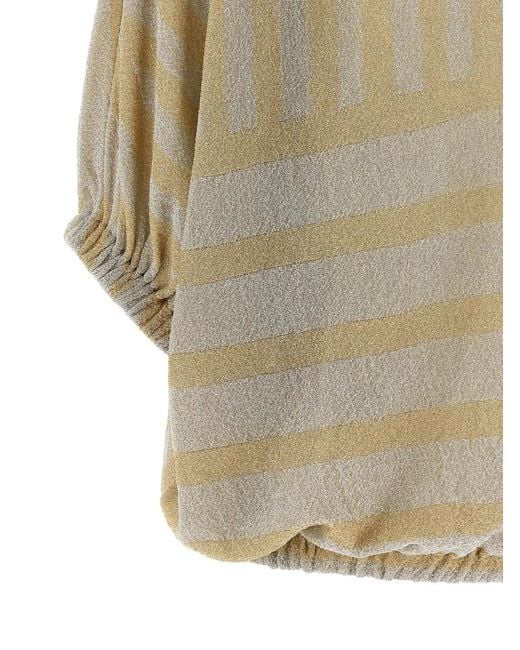 Nude Natural Striped Short-Sleeves Sweater