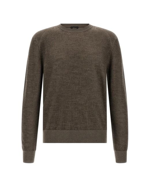 Brioni Gray Vanisé-Weave Raglan-Sleeve Sweater for men