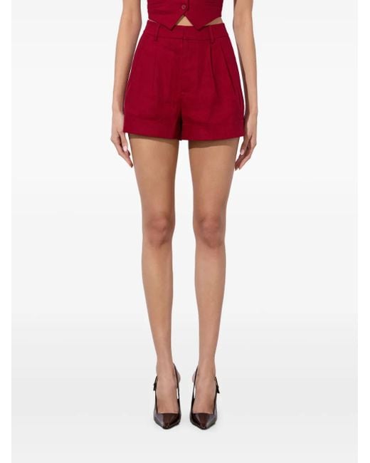 Alice + Olivia Red Conry Cuffed Shorts