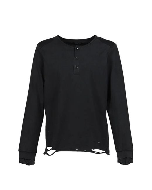 Troubled Waters Black Void Henley Long-Sleve T-Shirt for men