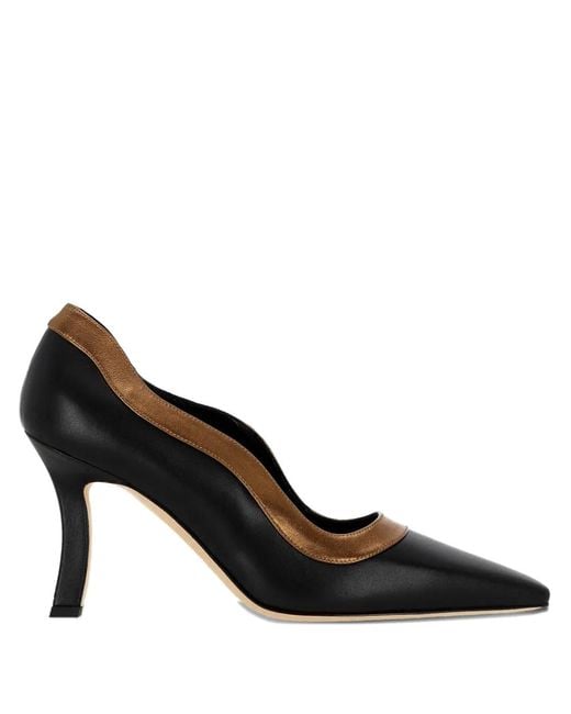 Manolo Blahnik Black Trimmed Pumps