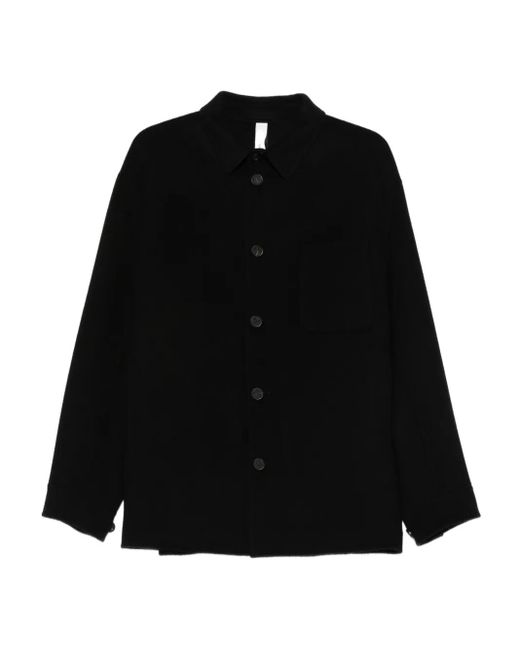Hevò Black Button-Down Shirt Jacket for men