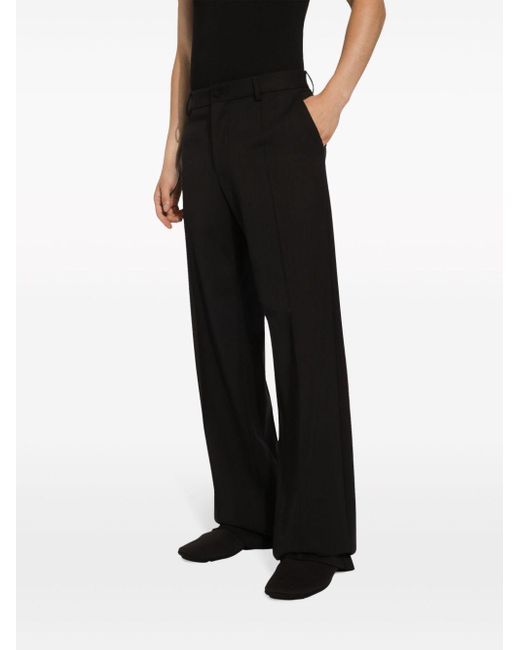 Pantalon en laine à coupe droite Dolce & Gabbana pour homme en coloris Black