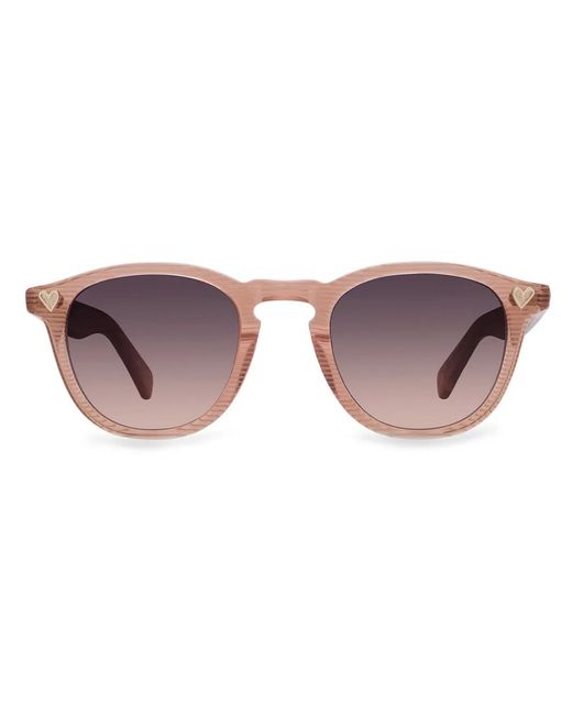 Garrett Leight Pink Round-Frame Sunglasses