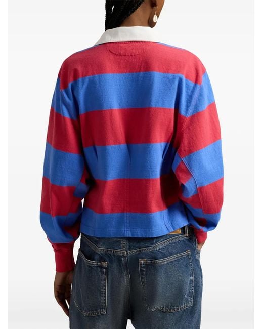 Polo Ralph Lauren Red Striped Chest-Pocket Rugby Shirt