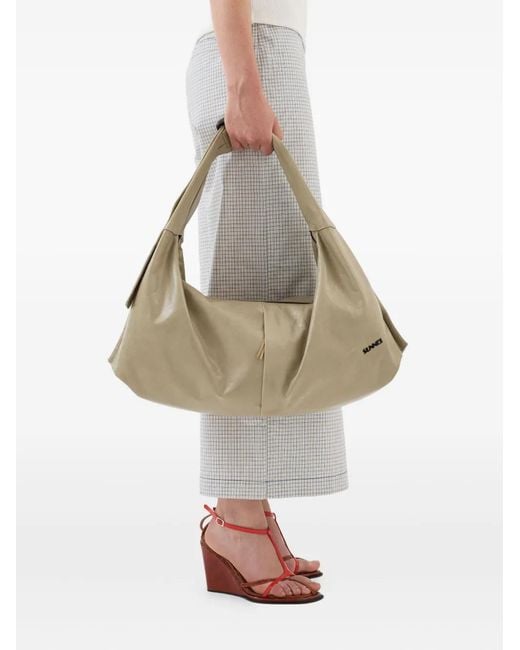 Sunnei Natural Multitasking Leather Shoulder Bag
