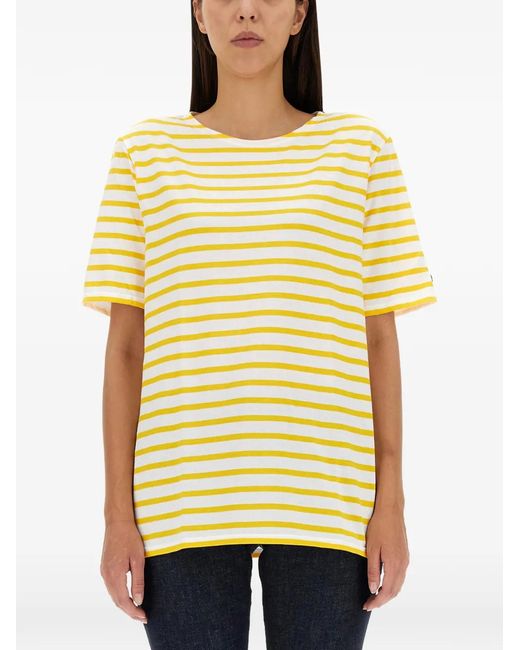 Saint James Yellow Striped-Pattern T-Shirt