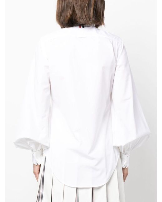 Thom Browne White Hemd im Oversized-Look