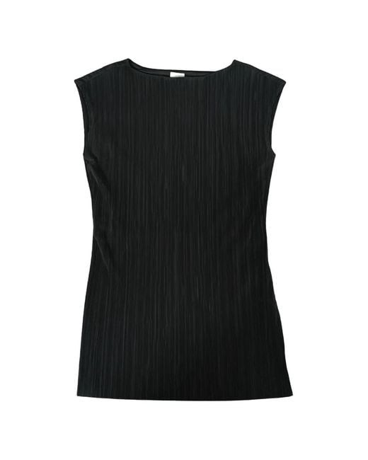 Calvin Klein Black Pleated-Design Top