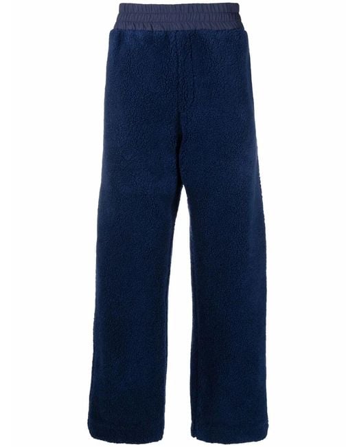 Fendi Blue Fleece Straight-Leg Track Pants for men