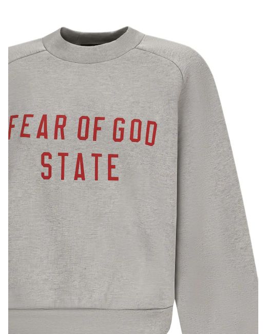 Fear Of God Gray Crew-Neck Fleece Sweatshirt