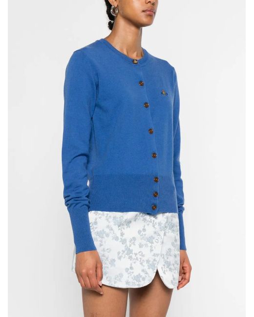 Vivienne Westwood Blue Orb-Embroidered Cardigan