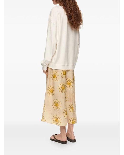 Bimba Y Lola Metallic Bimba By The South Linen A-Line Skirt