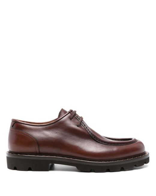 Scarosso Brown Damiano Leather Derby Shoes for men