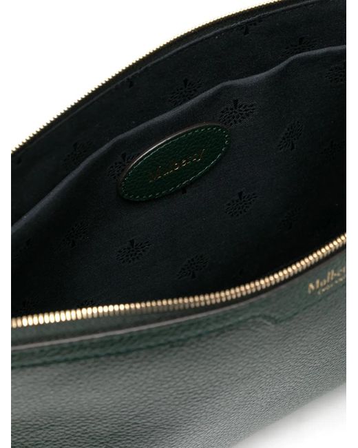 Mulberry Green Logo-Embossed Pouch