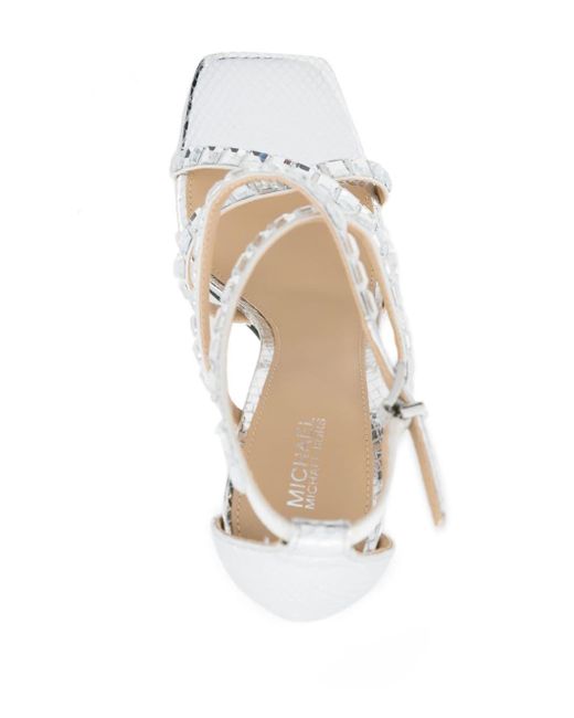MICHAEL Michael Kors Crystal embellished Strappy Sandals in White