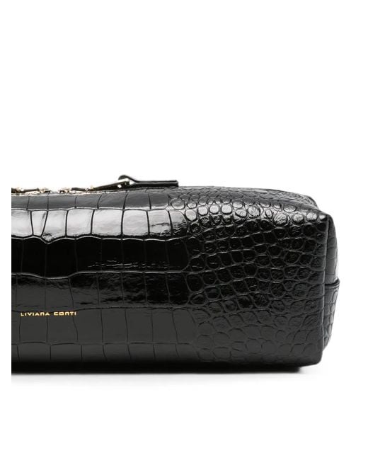 Liviana Conti Black Logo-Detail Clutch Bag