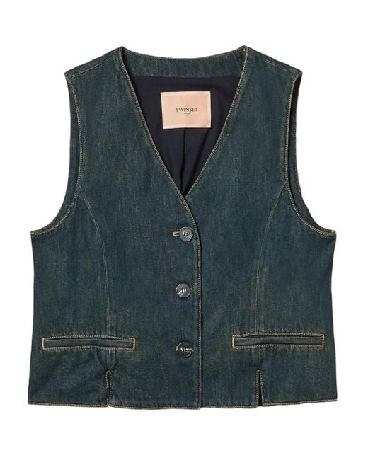 Twinset デニムジレ Green