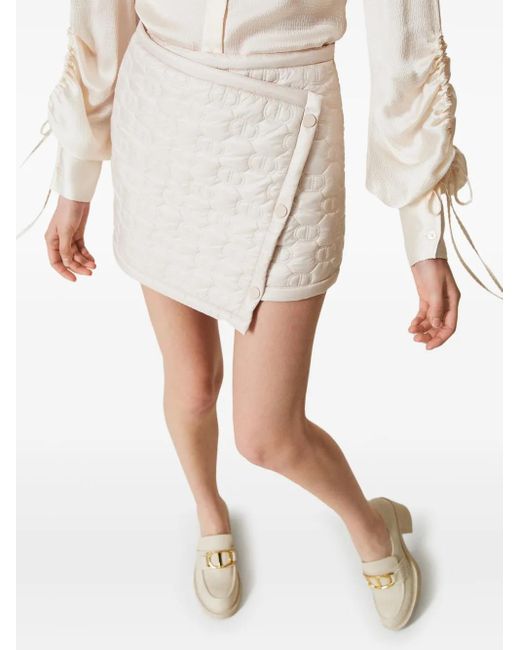 Twinset Natural Quilted Oval T Miniskirt