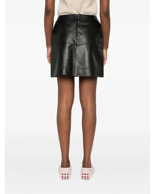 Eric Bompard Leren Mini-Rok in het Gray