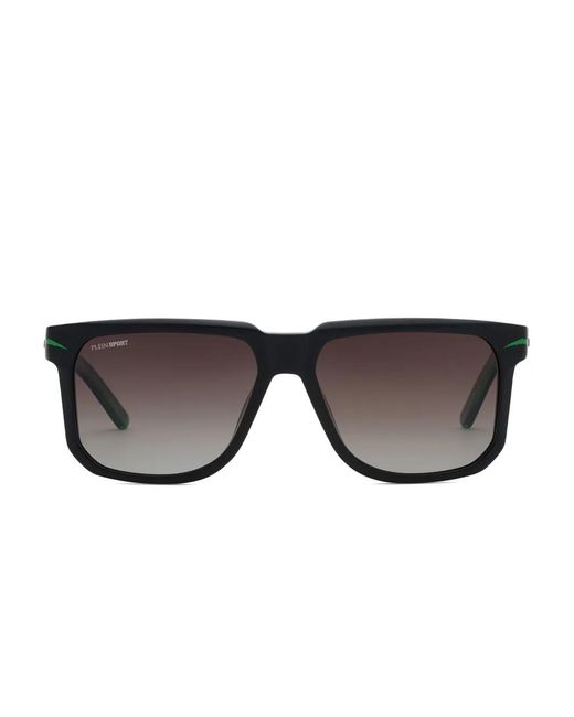 Philipp Plein Black Square Frame The Flame Sunglasses for men