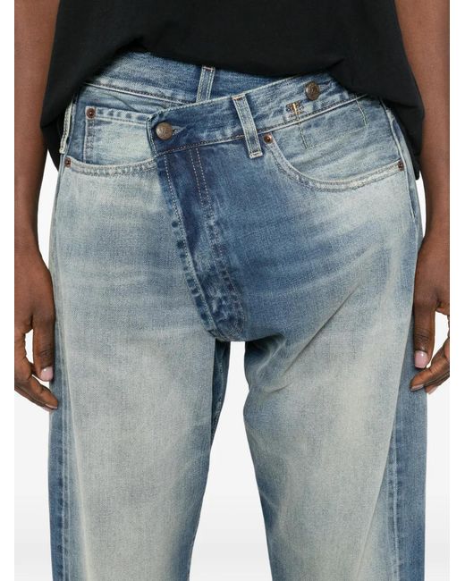 R13 Blue Cross Front Denim Jeans