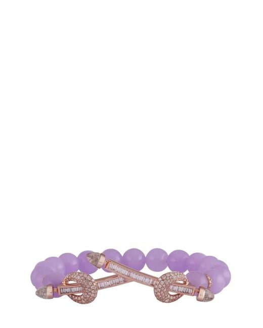 ANANYA Chakra ダイヤモンド&クォーツ ブレスレット 18kイエローゴールド Purple