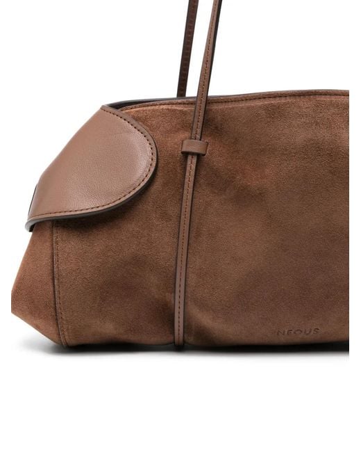 Neous Brown Panelled Shoulder Bag