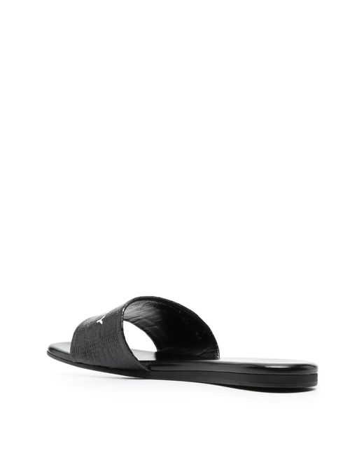 Givenchy White Embossed Logo-Print Slides