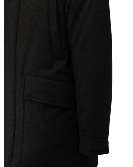 Zegna Black Hooded Wool Jacket for men