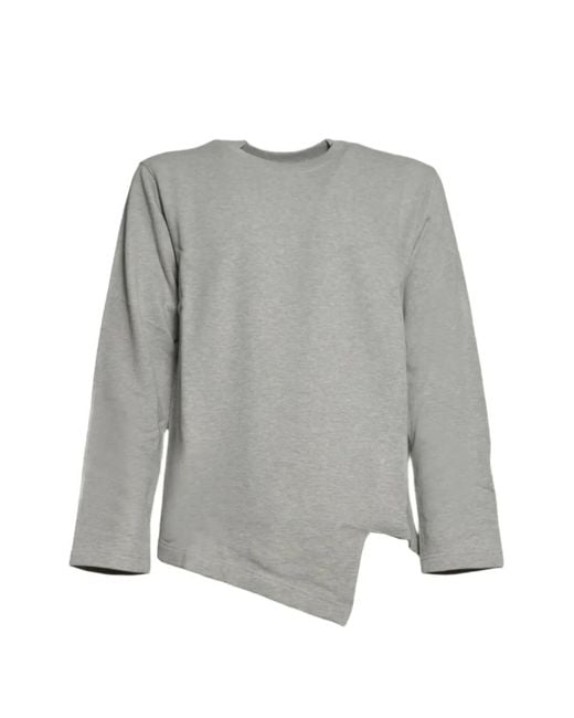 Comme des Garçons Gray Asymmetric-Hem Sweater for men