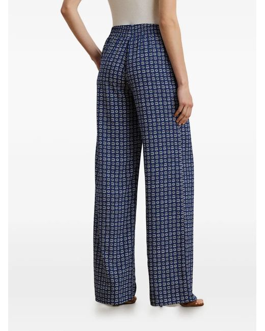 Ralph Lauren Blue Geometric-Pattern Trousers