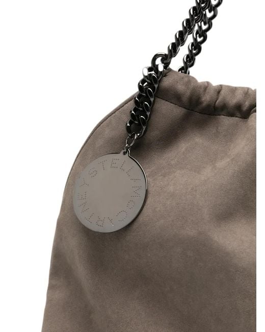 Stella McCartney Brown Medium Falabella Ruched Chain-Link Tote Bag